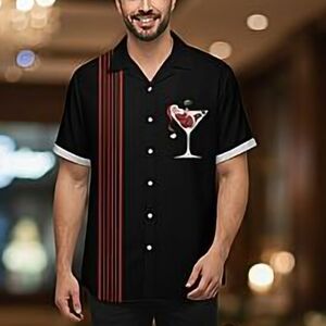 Men’s Funky Holiday Shirt – Halloween/Christmas Short Sleeve Button Down